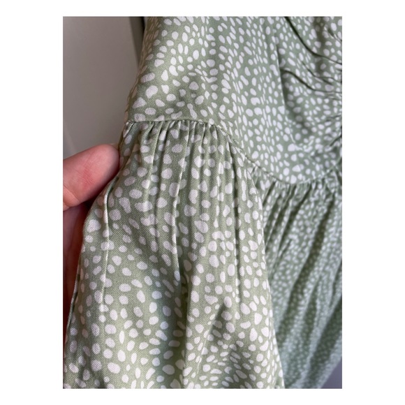 Green White Ruched Top - Picture 3 of 4